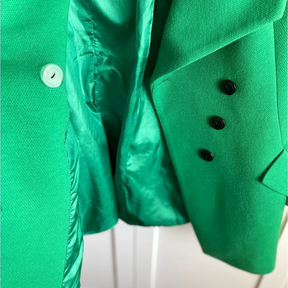 Green Asymetrical Button Up Blazer / Pea Coat | Foreign Brand | Medium Size Fit - Picture 3 of 9